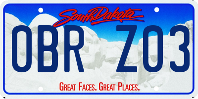 SD license plate 0BRZ03