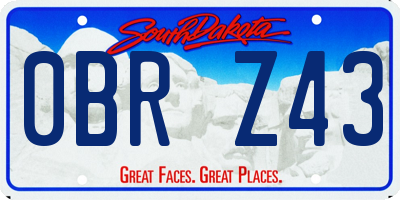 SD license plate 0BRZ43