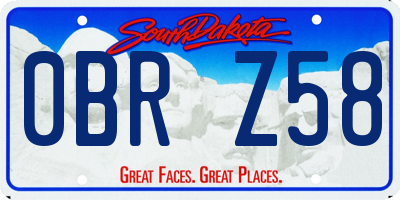 SD license plate 0BRZ58