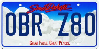 SD license plate 0BRZ80