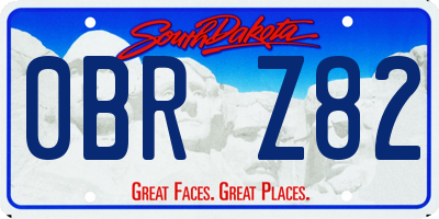 SD license plate 0BRZ82