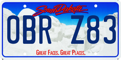 SD license plate 0BRZ83