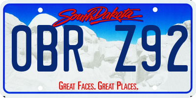 SD license plate 0BRZ92