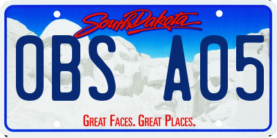 SD license plate 0BSA05
