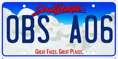 SD license plate 0BSA06