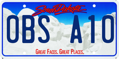 SD license plate 0BSA10