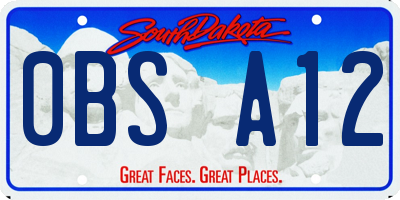 SD license plate 0BSA12