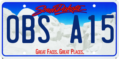 SD license plate 0BSA15