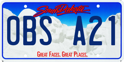 SD license plate 0BSA21