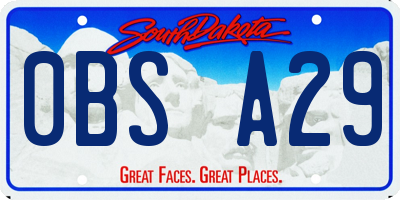 SD license plate 0BSA29