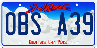 SD license plate 0BSA39