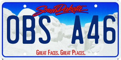 SD license plate 0BSA46