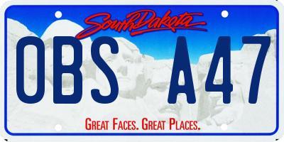 SD license plate 0BSA47