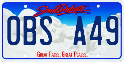 SD license plate 0BSA49