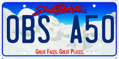 SD license plate 0BSA50