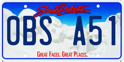 SD license plate 0BSA51