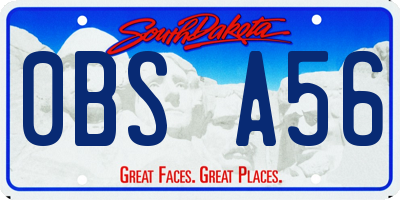SD license plate 0BSA56