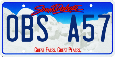 SD license plate 0BSA57