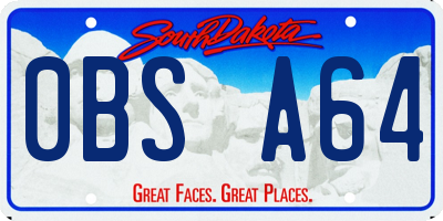 SD license plate 0BSA64