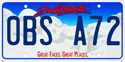 SD license plate 0BSA72
