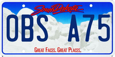 SD license plate 0BSA75
