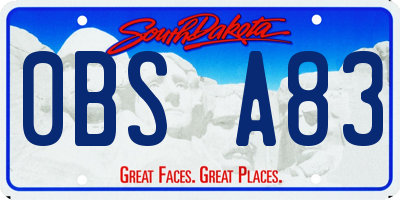 SD license plate 0BSA83
