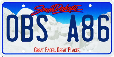 SD license plate 0BSA86