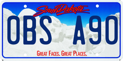 SD license plate 0BSA90