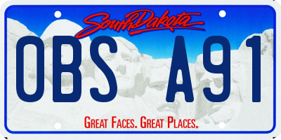 SD license plate 0BSA91