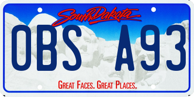 SD license plate 0BSA93
