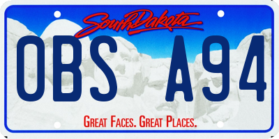 SD license plate 0BSA94