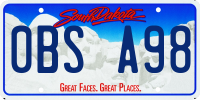 SD license plate 0BSA98