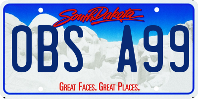 SD license plate 0BSA99