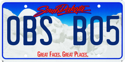 SD license plate 0BSB05