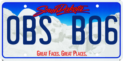 SD license plate 0BSB06