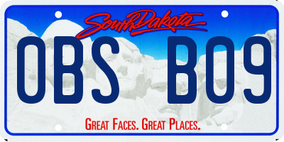 SD license plate 0BSB09
