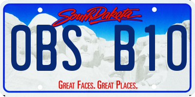 SD license plate 0BSB10