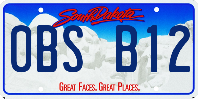 SD license plate 0BSB12