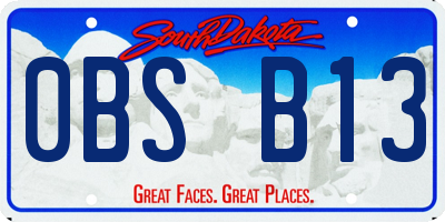 SD license plate 0BSB13