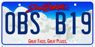 SD license plate 0BSB19