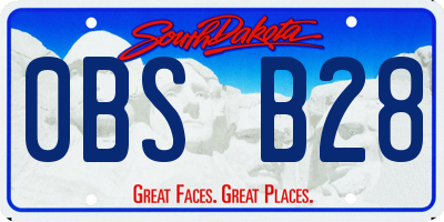 SD license plate 0BSB28