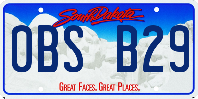 SD license plate 0BSB29