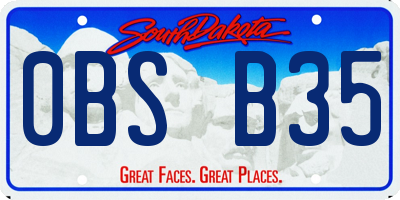 SD license plate 0BSB35