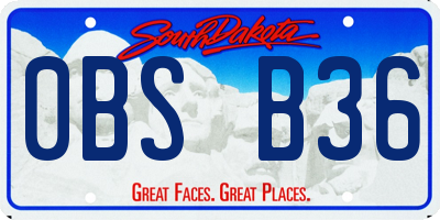 SD license plate 0BSB36