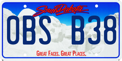 SD license plate 0BSB38