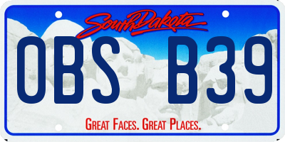 SD license plate 0BSB39