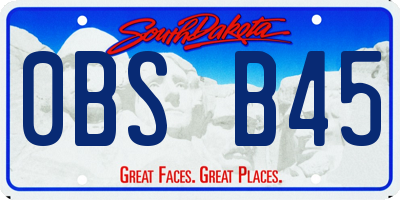 SD license plate 0BSB45