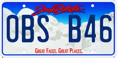 SD license plate 0BSB46