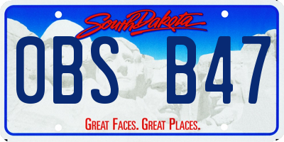SD license plate 0BSB47