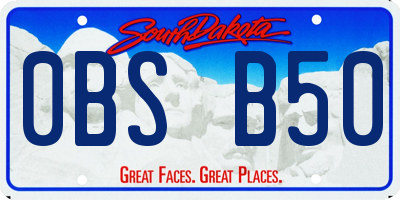 SD license plate 0BSB50